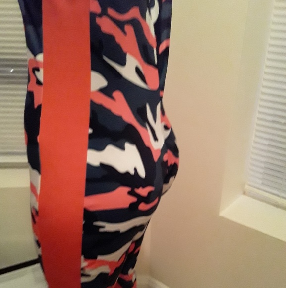 Inspired Army Orange Print Jumpsuit - Picture 2 of 4